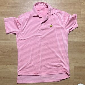 Masters Tech Pink Striped Polo Shirt